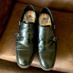 Men’s English Laundry  Black Double Monk Shoes!